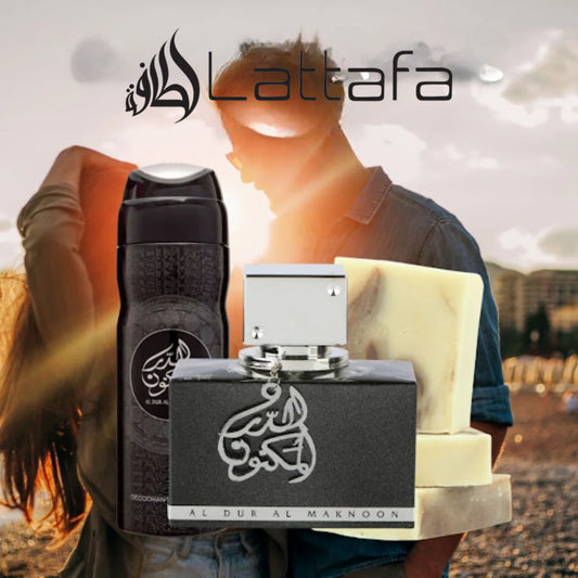LATTAFA AL DUR AL MAKNOON SILVER MEN SET EDP 100ML + BODY SPRAY 200ML