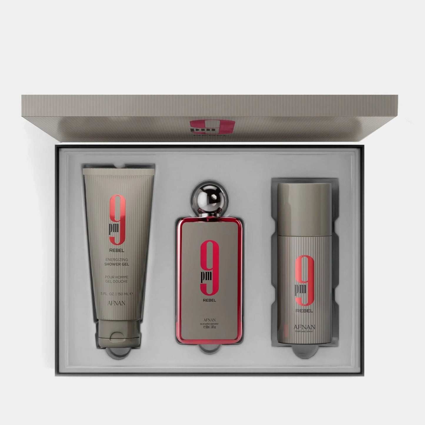 AFNAN 9PM REBEL UNISEX SET EDP 100ML+SG150ML+DEO150ML