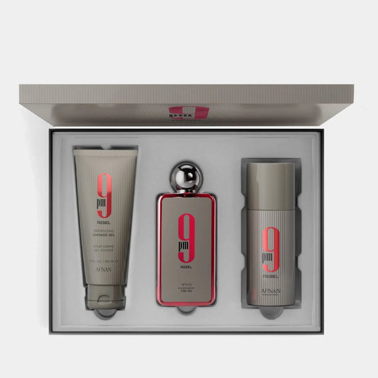 AFNAN 9PM REBEL UNISEX SET EDP 100ML+SG150ML+DEO150ML