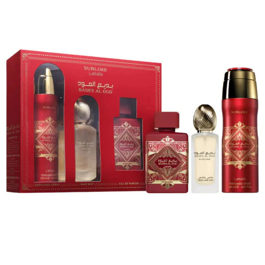 LATTAFA SET BADEE AL OUD SUBLIME EDP 100ML+HAIR MIST 50ML+DEO 200ML